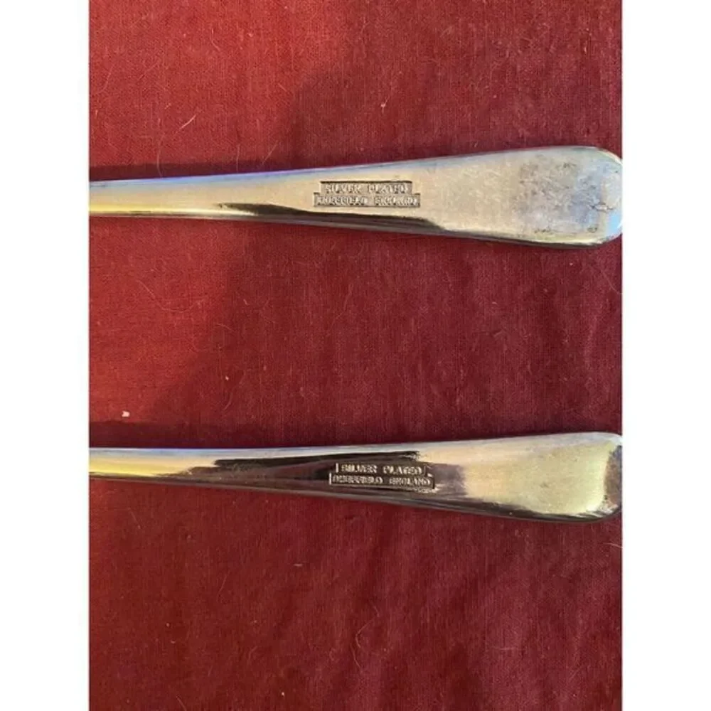 Vtg Sheffield England Silverplate‎ Long HANDLE Salad Serving Set Fork & Spoon